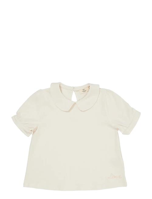 Solid Blouse W. Collar Ss Copenhagen Colors Cream