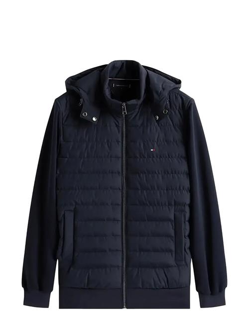 Mix Media Hooded Zip Through Tommy Hilfiger Navy