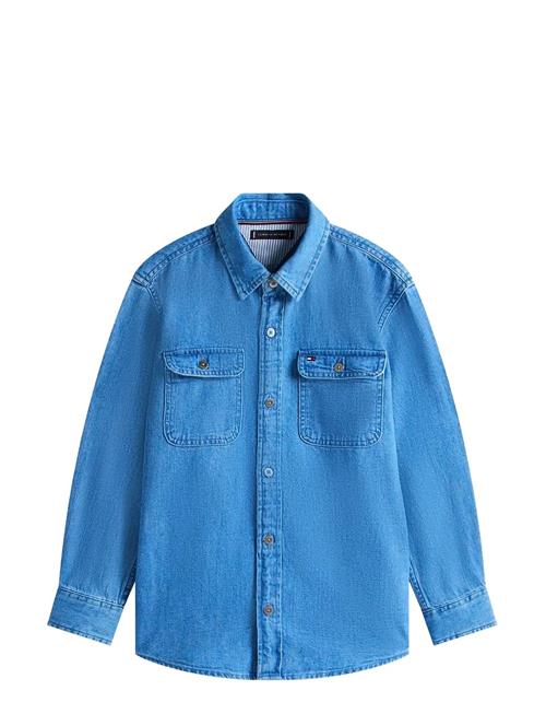 Mid Blue Denim Shirt Ls Tommy Hilfiger Blue