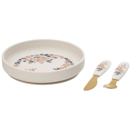 Elodie Tallerken Med Bestik Garden Blue Blue Garden Lt Placement-One Size  Rød  One Size  unisex