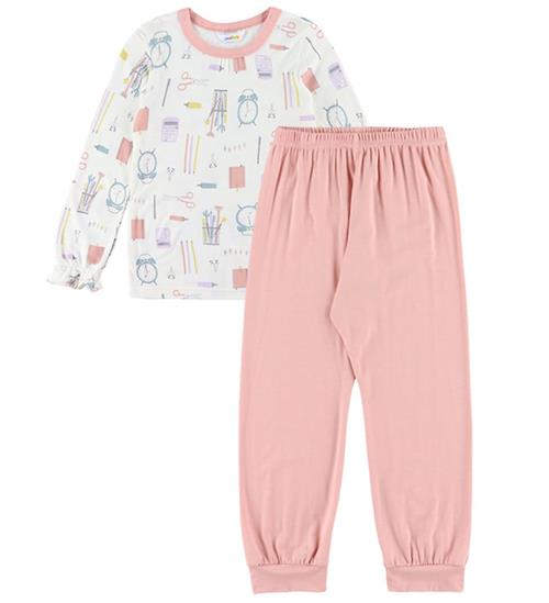 Joha Nattøj - 2 Delt - Bambus - Off White m. Print