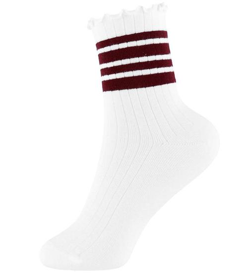 Name It Strømper - Rib - NkfSille - Bright White/Burgundy