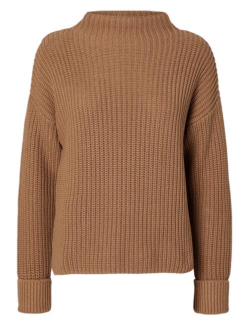 Slfselma Ls Knit Pullover Noos Selected Brown