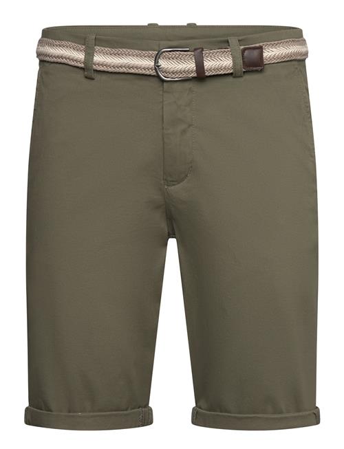 Superflex Chino Shorts W. Belt Lindbergh Khaki