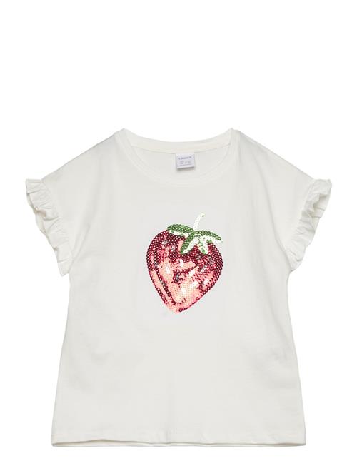 Top Ss Frill Strawberry Flipse Lindex White