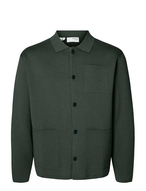 Slhmike Light Relaxed Polo Cardigan Noos Selected Khaki