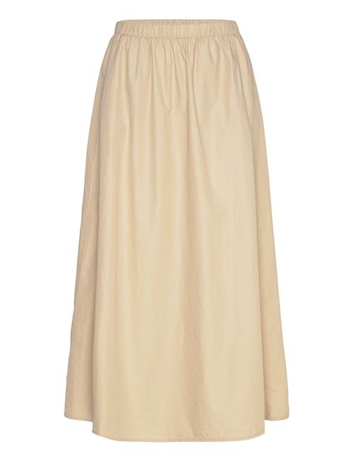 Poplin Pull On Midi Skirt Calvin Klein Beige