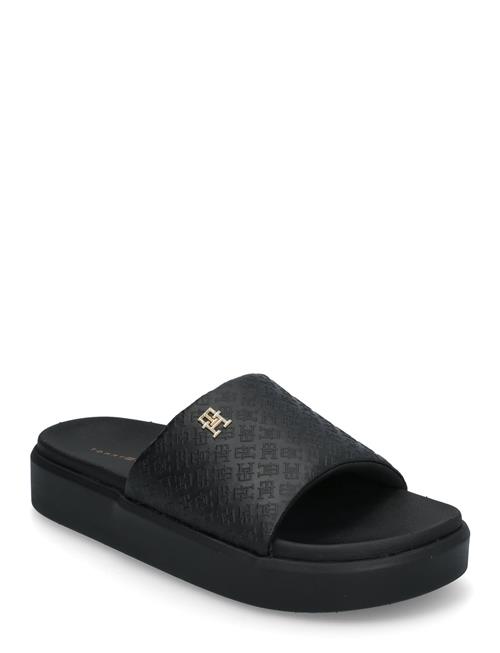 Platform Monogram Poolslide Tommy Hilfiger Black