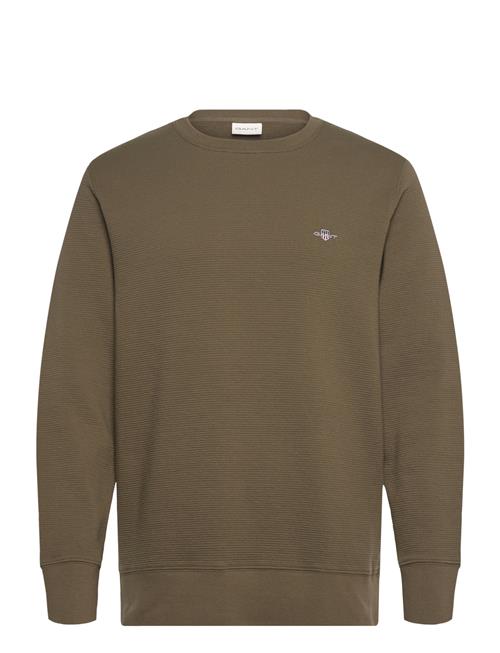 Texture C-Neck Sweat GANT Khaki