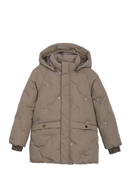 Jacket Puffer W. Embroidery En Fant Beige