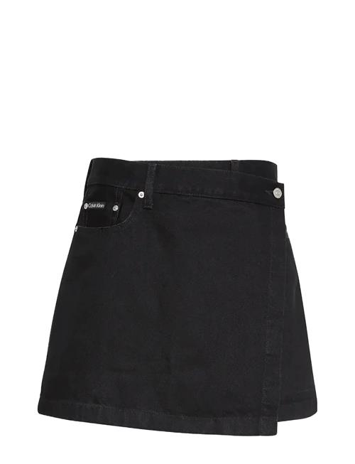 Denim Mini Wrap Skirt Soft Black Calvin Klein Jeans Black