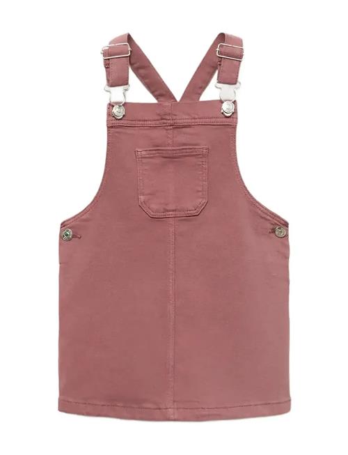 Pocket Denim Pinafore Dress Mango Red