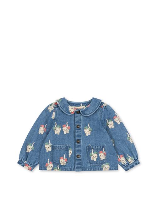 Konges Sløjd Magot Collar Jacket Gots Bow Kitty Denim Bow Kitty Denim 7-8 Y  Blå  7-8 år  kvinde