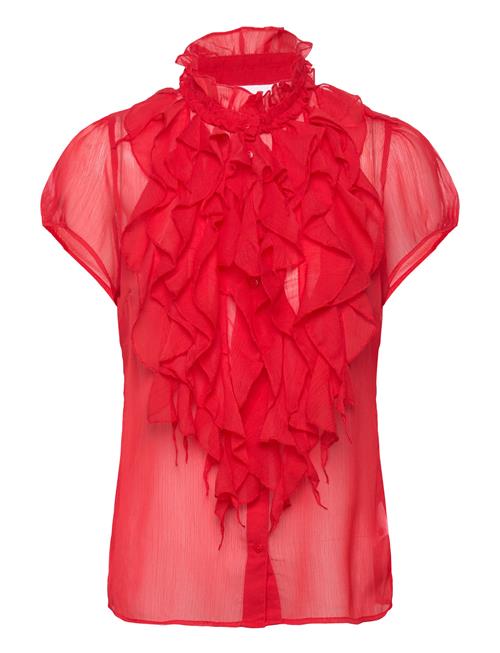 Liljasz Crinkle Ss Shirt Saint Tropez Red