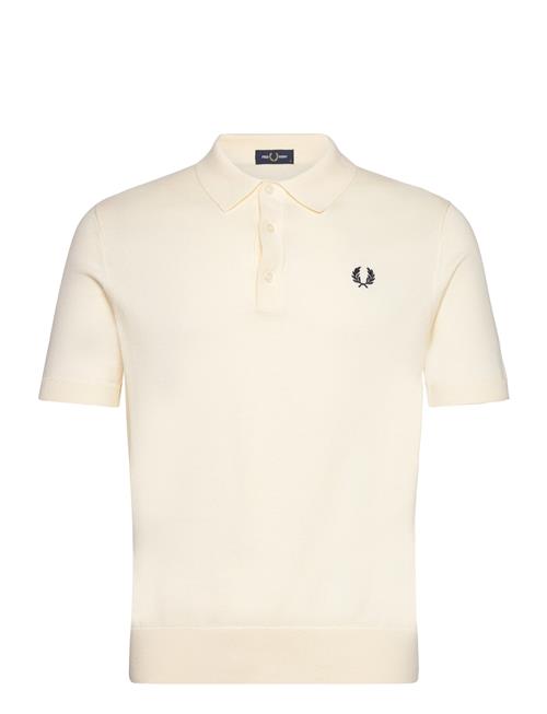 Cotton Knitted Shirt Fred Perry Cream