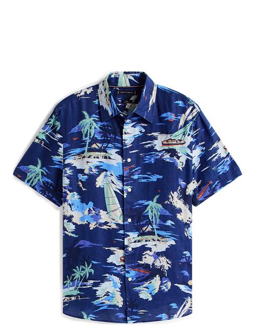 Linen Vacation Print Ss Rf Shirt Tommy Hilfiger Navy