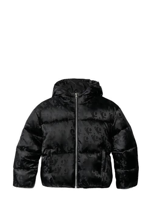 Ck Logo Aop Puffer Jacket Calvin Klein Black