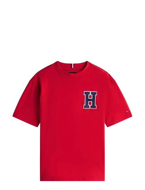 Varsity Front Back Print Tee Ss Tommy Hilfiger Red