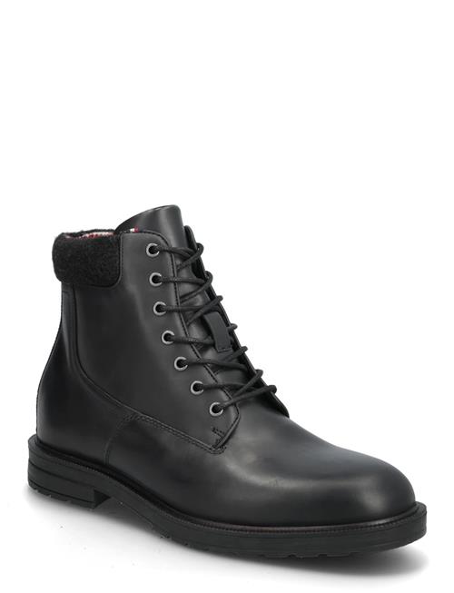 Cleated Hilfiger W Lth Boot Tommy Hilfiger Black