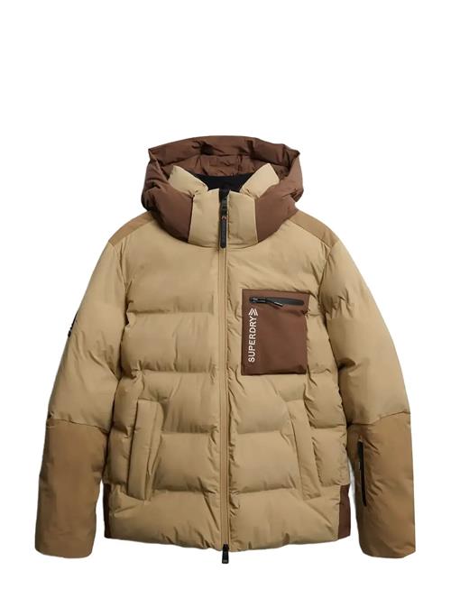 Ski Sports Padded Block Jacket Superdry Sport Beige