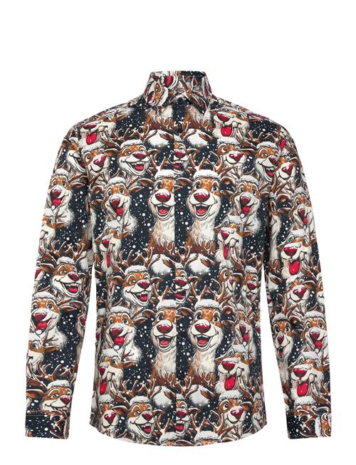 Aop Christmas Shirt L/S Lindbergh Patterned