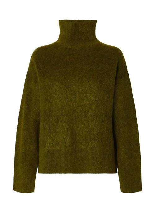 Slfmira Mohair Ls Knit High-Neck Selected Green