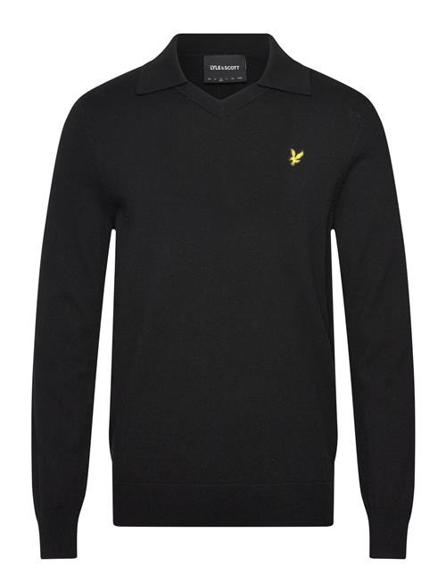 Cotton Merino Football Collar Jumper Lyle & Scott Black