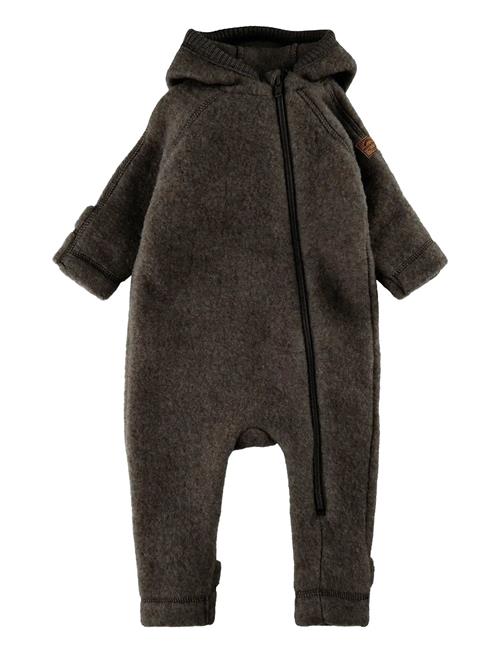 Wool Baby Suit W Ears Mikk-line Brown