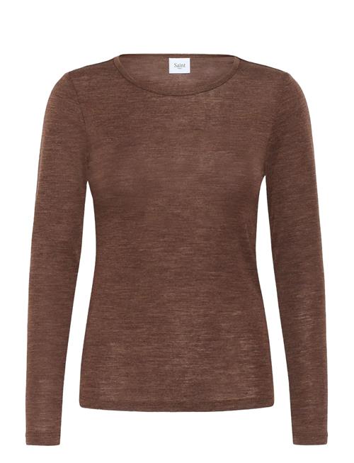Garimasz Wool Ls Blouse Saint Tropez Brown