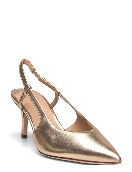 Khloe Metallic Leather Slingback Pump Lauren Ralph Lauren Gold