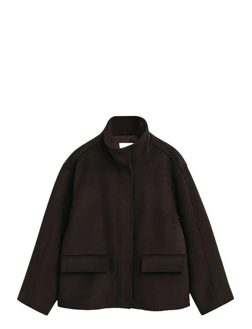 Short Wool Jacket With Zip GANT Brown