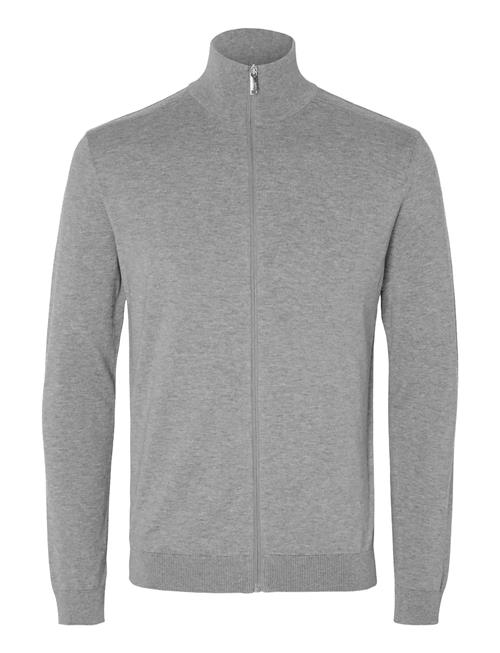 Slhberg Full Zip Cardigan Noos Selected Grey