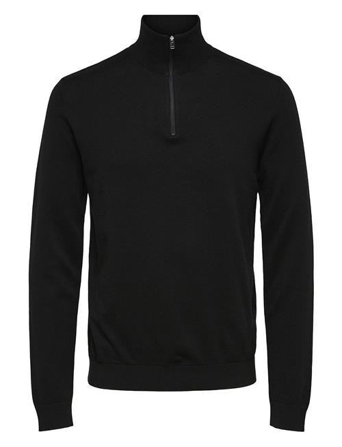 Slhberg Ls Half Zip Noos Selected Black