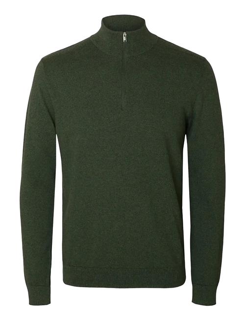 Slhberg Ls Half Zip Noos Selected Green