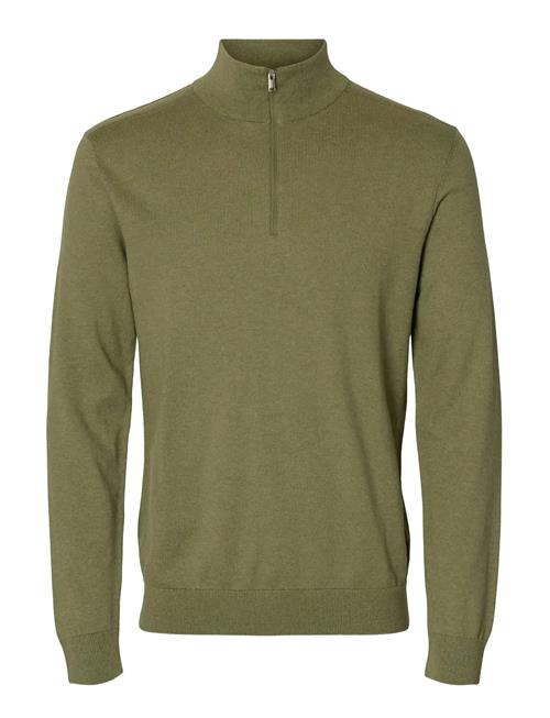 Slhberg Ls Half Zip Noos Selected Green