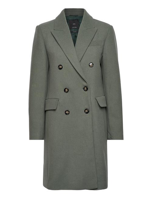 Wool Double-Breasted Coat Mango Khaki
