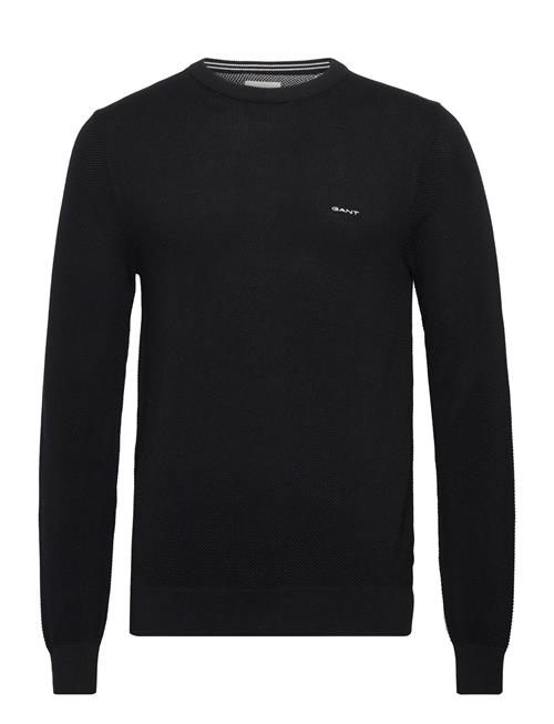 Cotton Pique C-Neck GANT Black
