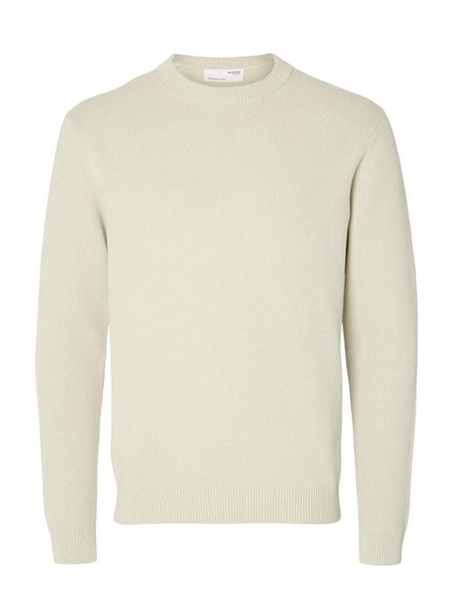 Slhdane Ls Knit Structure Crew Neck Noos Selected Cream