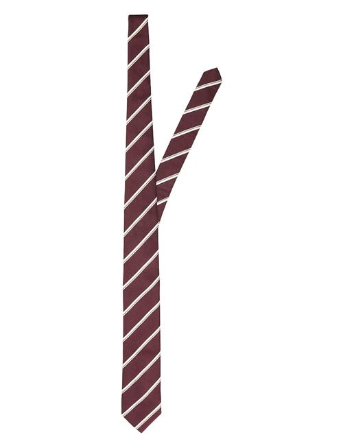 Slhlane Stripe Tie Noos Selected Burgundy