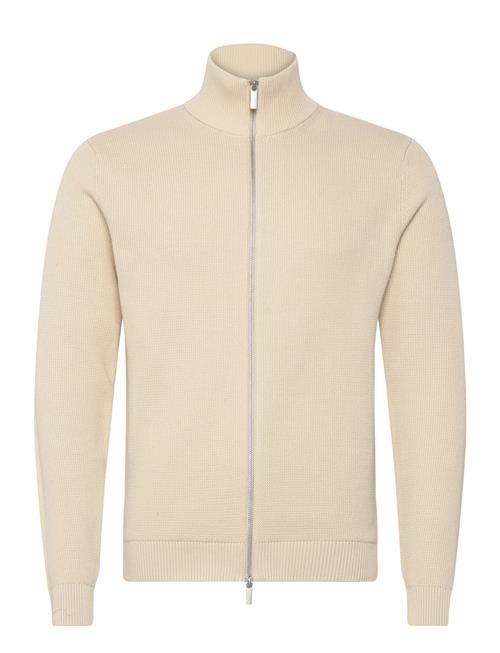 Slhdane Ls Knit Structure Full Zip Noos Selected Beige