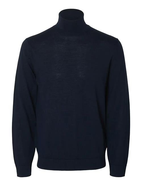 Slhtray Ls Knit Merino Roll Neck Noos Selected Navy
