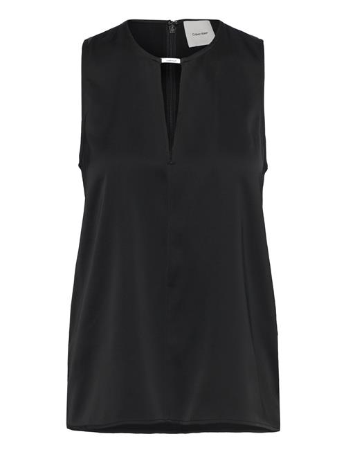 Drapey Satin Ns Metal Blouse Calvin Klein Black