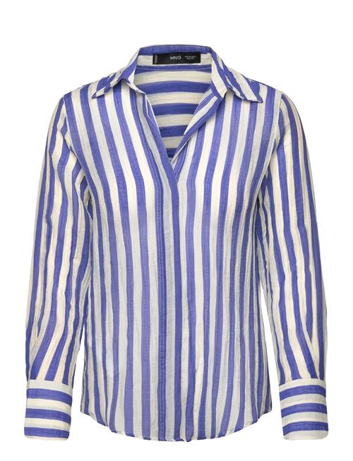 Striped Lyocell Shirt Mango Blue