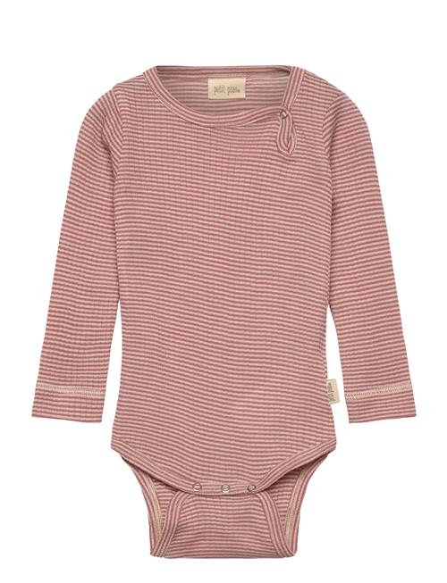 Ppdante Body L/S Merino Wool Striped Petit Piao Pink