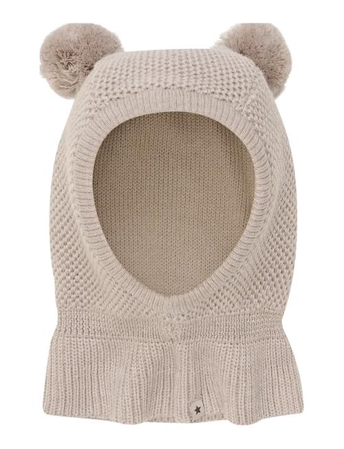 Balaclava Windstop Pompoms Huttelihut Beige