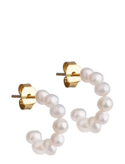 Pearlie Mini Hoops Enamel Copenhagen White