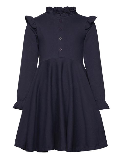 Flounce Collar Dress Navy Geggamoja Navy