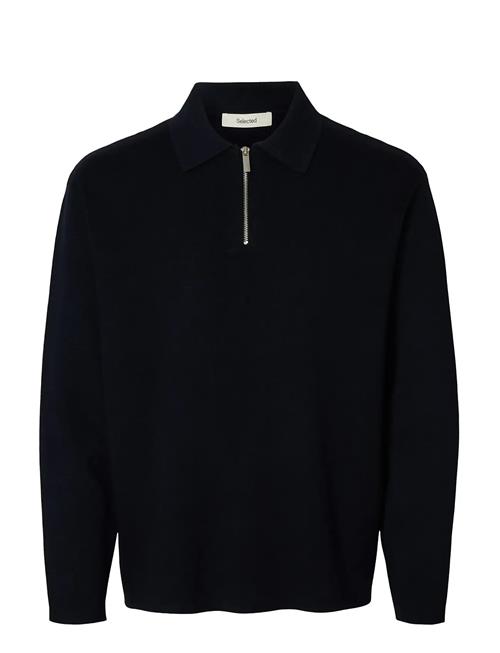 Slhteller Fn Relaxed Half Zip Polo Noos Selected Navy