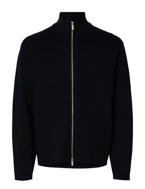 Slhteller Fn Relaxed Zip Cardigan Noos Selected Black