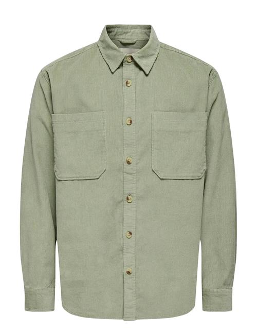 Onsalp 2Pkt Washd Cord Ls Shirt Otl ONLY & SONS Khaki